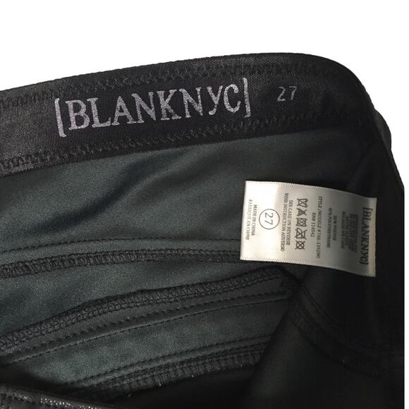 BlankNYC Leggings Happy Hour Black Texture Faux Leather Pull On Pants Women's 27 - Picture 4 of 16